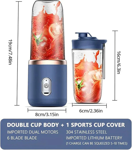 Portable Wireless Juicer Cup - Rechargeable Mini Blender 400ml